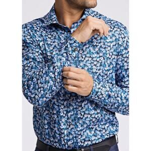 Lindbergh AOP Black Technical floral detail button down mens dress size XL NWT